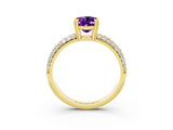 Yellow gold Oval Cut Cut Pave Diamond Engagement Ring with Channel Set Band and Four-Prong Setting_3