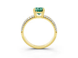 Yellow gold Oval Cut Cut Pave Diamond Engagement Ring with Channel Set Band and Four-Prong Setting_3