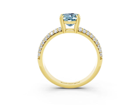 Yellow gold Oval Cut Cut Pave Diamond Engagement Ring with Channel Set Band and Four-Prong Setting_3