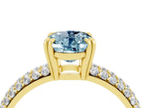 Yellow gold Oval Cut Cut Pave Diamond Engagement Ring with Channel Set Band and Four-Prong Setting_4
