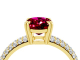 Yellow gold Oval Cut Cut Pave Diamond Engagement Ring with Channel Set Band and Four-Prong Setting_4