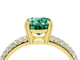 Yellow gold Oval Cut Cut Pave Diamond Engagement Ring with Channel Set Band and Four-Prong Setting_4
