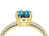 Yellow gold Oval Cut Cut Pave Diamond Engagement Ring with Channel Set Band and Four-Prong Setting_4
