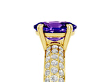 Yellow gold Oval Cut Cut Pave Diamond Engagement Ring with Channel Set Band and Four-Prong Setting_5