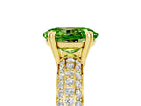 Yellow gold Oval Cut Cut Pave Diamond Engagement Ring with Channel Set Band and Four-Prong Setting_5