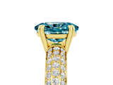 Yellow gold Oval Cut Cut Pave Diamond Engagement Ring with Channel Set Band and Four-Prong Setting_5