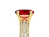 Yellow gold Oval Cut Cut Pave Diamond Engagement Ring with Channel Set Band and Four-Prong Setting_5
