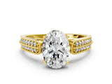 Yellow gold Oval Cut Cut Pave Split Shank Engagement Ring with Four-Prong Setting_15