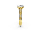 Yellow gold Oval Cut Cut Pave Split Shank Engagement Ring with Four-Prong Setting_17