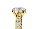 Yellow gold Oval Cut Cut Pave Split Shank Engagement Ring with Four-Prong Setting_20
