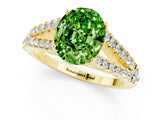 Yellow gold Oval Cut Cut Split Shank Pave Diamond Engagement Ring with Four-Prong Setting_1
