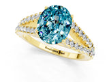 Yellow gold Oval Cut Cut Split Shank Pave Diamond Engagement Ring with Four-Prong Setting_1