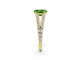 Yellow gold Oval Cut Cut Split Shank Pave Diamond Engagement Ring with Four-Prong Setting_2