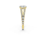Yellow gold Oval Cut Cut Split Shank Pave Diamond Engagement Ring with Four-Prong Setting_2