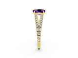 Yellow gold Oval Cut Cut Split Shank Pave Diamond Engagement Ring with Four-Prong Setting_2