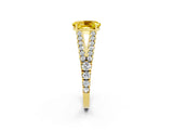 Yellow gold Oval Cut Cut Split Shank Pave Diamond Engagement Ring with Four-Prong Setting_2