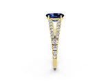 Yellow gold Oval Cut Cut Split Shank Pave Diamond Engagement Ring with Four-Prong Setting_2