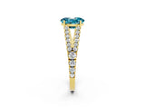 Yellow gold Oval Cut Cut Split Shank Pave Diamond Engagement Ring with Four-Prong Setting_2