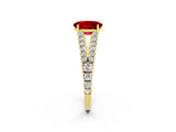 Yellow gold Oval Cut Cut Split Shank Pave Diamond Engagement Ring with Four-Prong Setting_2