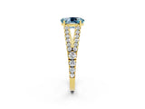 Yellow gold Oval Cut Cut Split Shank Pave Diamond Engagement Ring with Four-Prong Setting_2