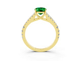 Yellow gold Oval Cut Cut Split Shank Pave Diamond Engagement Ring with Four-Prong Setting_3