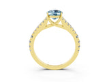 Yellow gold Oval Cut Cut Split Shank Pave Diamond Engagement Ring with Four-Prong Setting_3