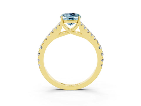 Yellow gold Oval Cut Cut Split Shank Pave Diamond Engagement Ring with Four-Prong Setting_3