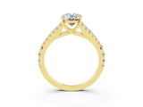 Yellow gold Oval Cut Cut Split Shank Pave Diamond Engagement Ring with Four-Prong Setting_3