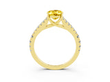 Yellow gold Oval Cut Cut Split Shank Pave Diamond Engagement Ring with Four-Prong Setting_3