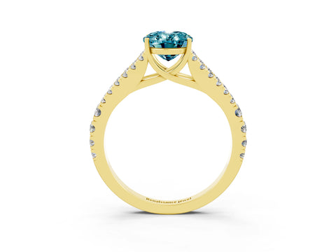 Yellow gold Oval Cut Cut Split Shank Pave Diamond Engagement Ring with Four-Prong Setting_3