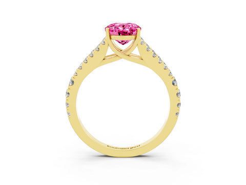Yellow gold Oval Cut Cut Split Shank Pave Diamond Engagement Ring with Four-Prong Setting_3