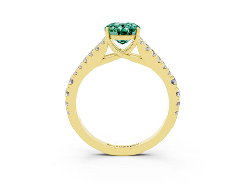 Yellow gold Oval Cut Cut Split Shank Pave Diamond Engagement Ring with Four-Prong Setting_3