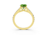 Yellow gold Oval Cut Cut Split Shank Pave Diamond Engagement Ring with Four-Prong Setting_3
