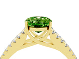 Yellow gold Oval Cut Cut Split Shank Pave Diamond Engagement Ring with Four-Prong Setting_4