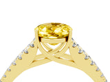 Yellow gold Oval Cut Cut Split Shank Pave Diamond Engagement Ring with Four-Prong Setting_4
