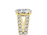 Yellow gold Oval Cut Cut Split Shank Pave Diamond Engagement Ring with Four-Prong Setting_5