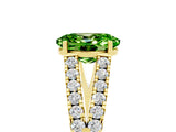Yellow gold Oval Cut Cut Split Shank Pave Diamond Engagement Ring with Four-Prong Setting_5