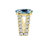 Yellow gold Oval Cut Cut Split Shank Pave Diamond Engagement Ring with Four-Prong Setting_5