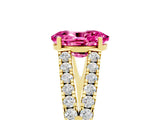 Yellow gold Oval Cut Cut Split Shank Pave Diamond Engagement Ring with Four-Prong Setting_5