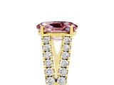 Yellow gold Oval Cut Cut Split Shank Pave Diamond Engagement Ring with Four-Prong Setting_5