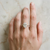 Yellow gold Oval Cut Diamond Brilliant Solitaire Ring with Pavé Band and Four-Prong Setting