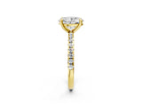 Yellow gold Oval Cut Diamond Brilliant Solitaire Ring with Pavé Band and Four-Prong Setting_169