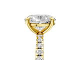 Yellow gold Oval Cut Diamond Brilliant Solitaire Ring with Pavé Band and Four-Prong Setting_172