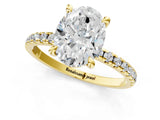 Yellow gold Oval Cut Diamond Brilliant Solitaire Ring with Pavé Band and Four-Prong Setting_36