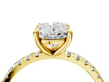 Yellow gold Oval Cut Diamond Brilliant Solitaire Ring with Pavé Band and Four-Prong Setting_39