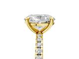 Yellow gold Oval Cut Diamond Brilliant Solitaire Ring with Pavé Band and Four-Prong Setting_40