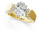 Yellow gold Oval Cut Diamond Channel Set Solitaire Ring with Four-Prong Setting_13