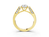Yellow gold Oval Cut Diamond Channel Set Solitaire Ring with Four-Prong Setting_15