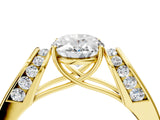 Yellow gold Oval Cut Diamond Channel Set Solitaire Ring with Four-Prong Setting_16