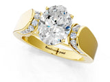 Yellow gold Oval Cut Diamond Channel Set Solitaire Ring with Four-Prong Setting_37